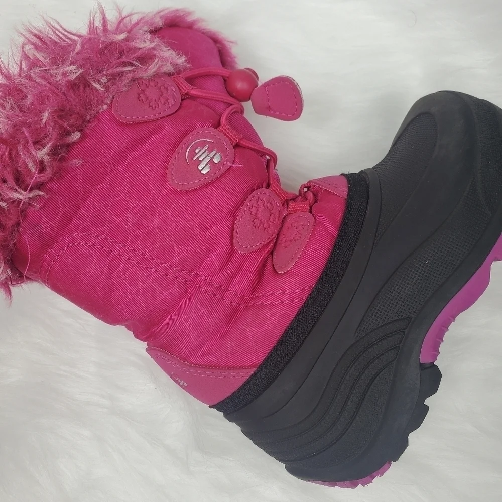 Kamik Winter Boots Girls Soze 10 Pink Fur Lined Snow Winter Warm‎ Grips Fuzzy.